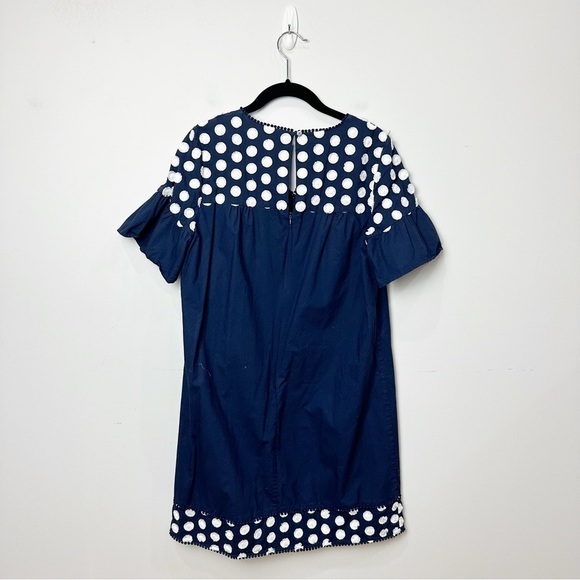 Jcrew Polka Dot Ruffle Sleeve Dress Navy Blue - Picture 5 of 11
